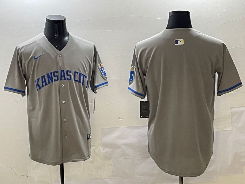 Men Kansas City Royals Blank Grey Game 2025 Nike MLB Jersey style 1->chicago cubs->MLB Jersey